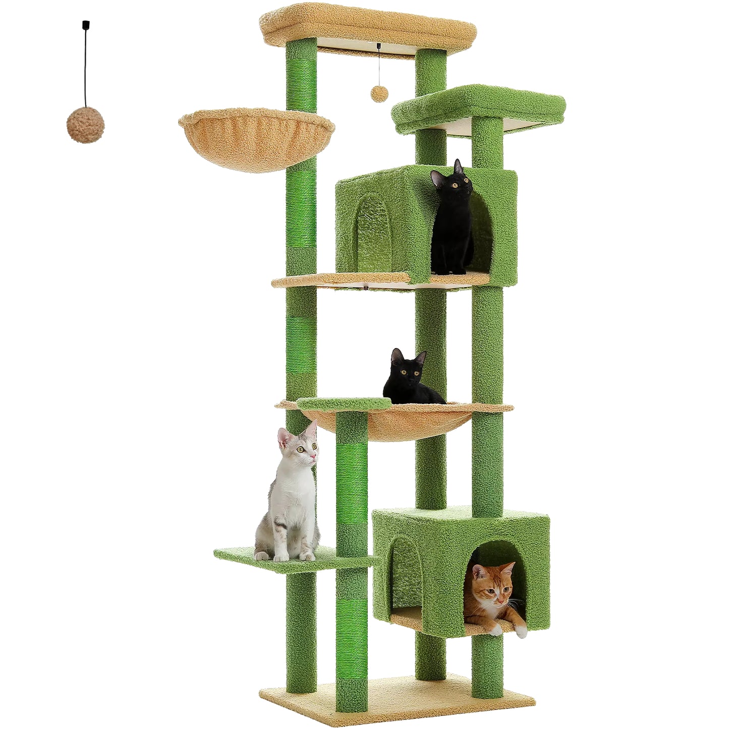 Large Cat Tree Tall Cat Tower for Indoor Cats Multi-Level Plush Cat Condo with Scratching Posts Scratching Boards Perches Caves