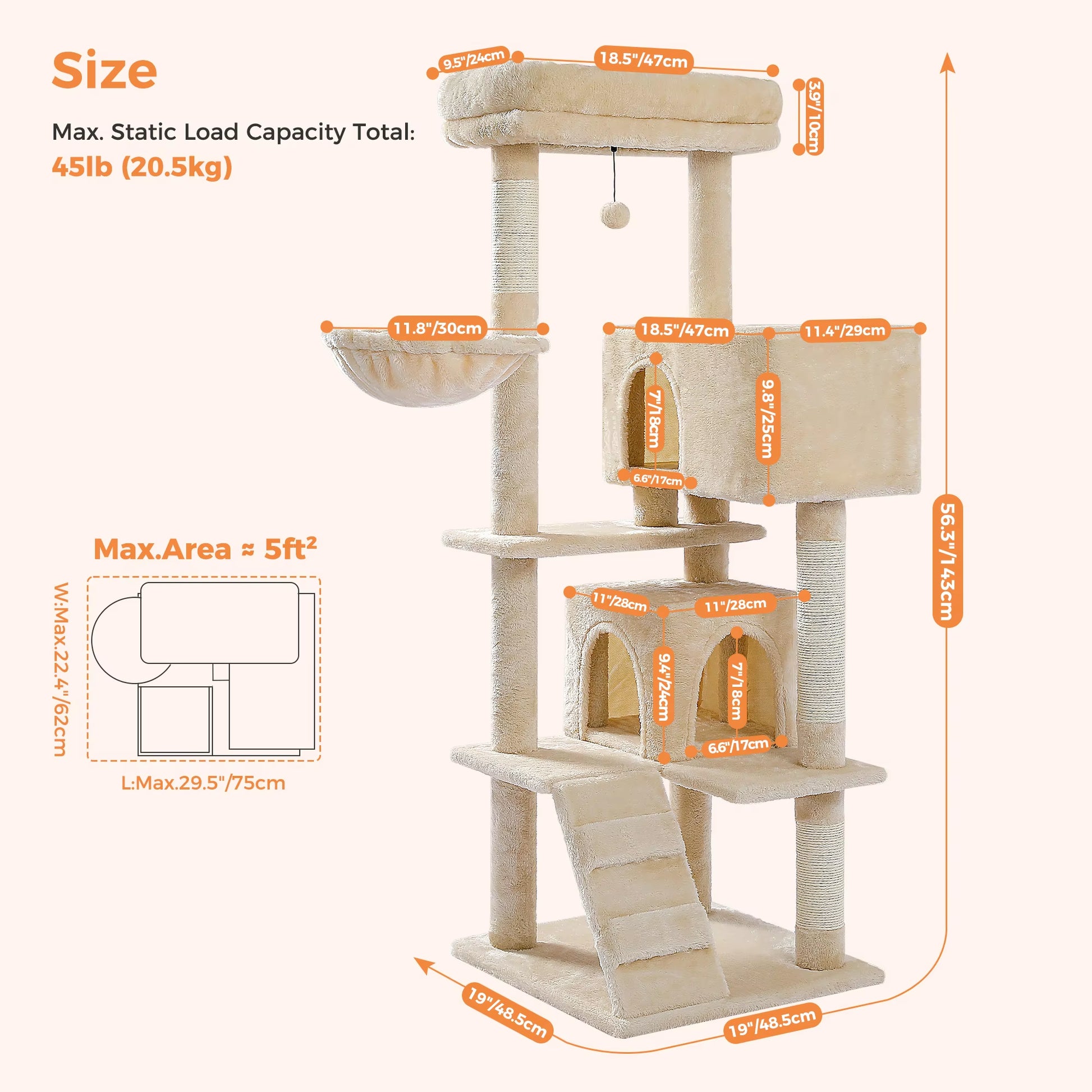 Free Shipping Multi-Level Cat Tree for Cats with Cozy Perches Stable Cat Climbing Frame Cat Scratch Board Toys Cat Furniture